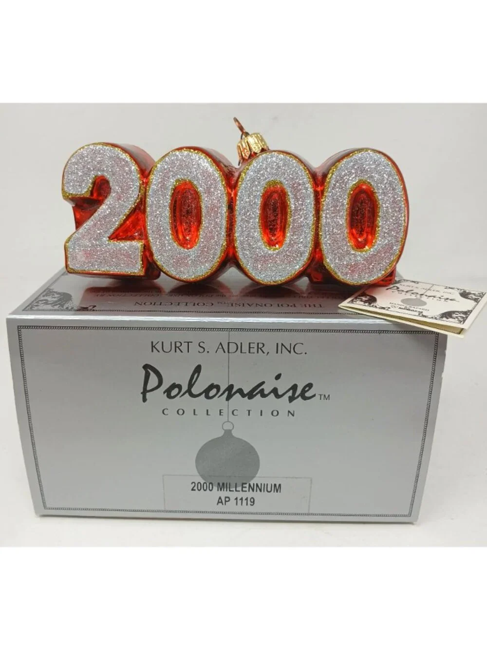 Kurt S. Adler Polonaise 2000 Millennium Glass Ornament AP1119 Handcrafted  #D-9